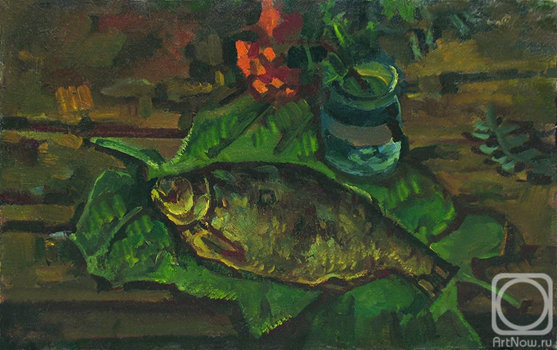 Belikov Vasilij. Fish on a burdock leaf