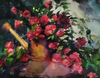 Roses in a watering can (A Bouquet In A Can). Gololobov Michael