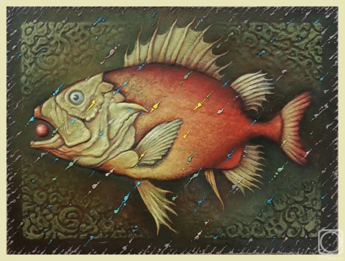 Petran Vladimir. "Fish No. 2" oil on canvas 30x40cm
