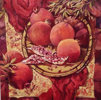 Happiness on a plate 1 (Pomegranates In The Painting). Yampolskaya Natalya