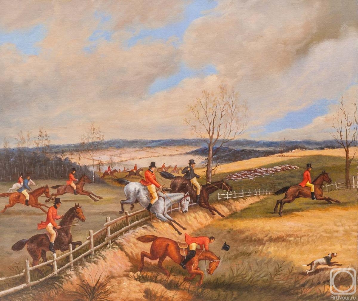 Romm Alexandr. Copy of Henry Thomas Alken's painting. The Hunting Scene