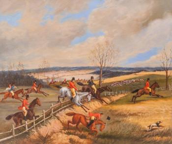 Copy of Henry Thomas Alken's painting. The Hunting Scene. Romm Alexandr