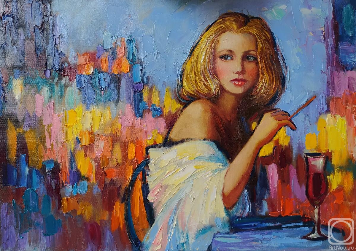 Simonova Olga. Blonde in a cafe