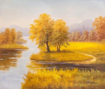 Autumn pastoral. On the river bank. Sharabarin Andrey
