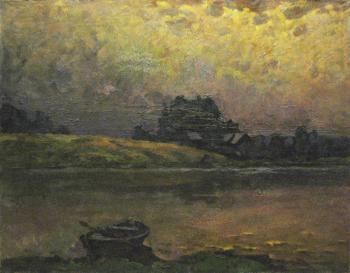 Evening on the river after a summer storm. Belikov Vasilij