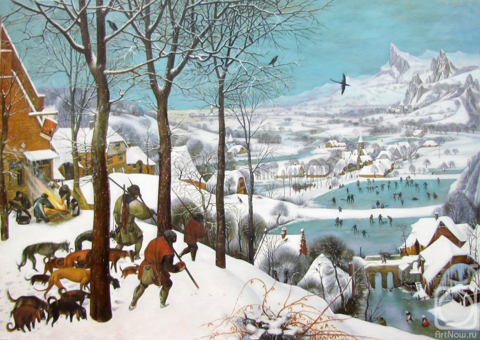 Dyomin Pavel. Hunters in the snow. Pieter Bruegel (copy)