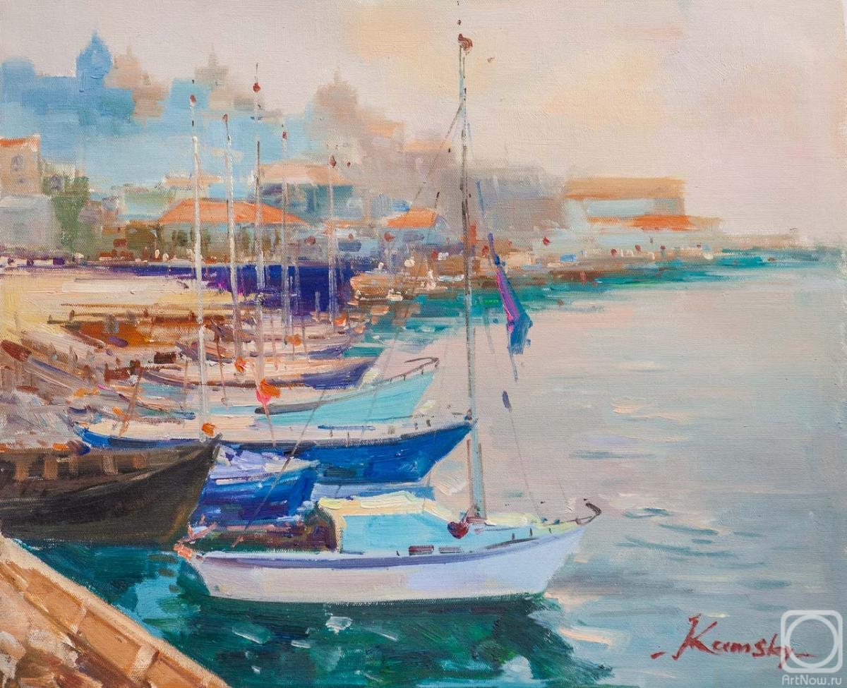 Kamskij Savelij. Boats in the port. Sketches