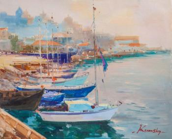 Boats in the port. Sketches. Kamskij Savelij