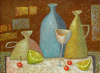 Still life with lemons and cherries (). Sulimov Alexandr