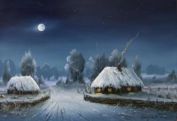 Moonlit night on the farm. Laktaev Roman