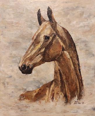 Horse Portrait oil canvas. Dobrovolsky Arthur