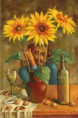 Alcohol with sunflowers
