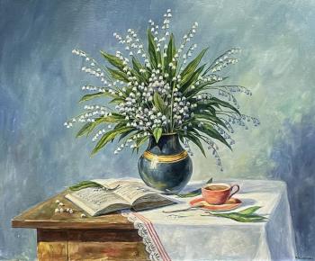 Lilies of the valley in a vase (Lily Of The Valley In Oil). Gaynullin Fuat