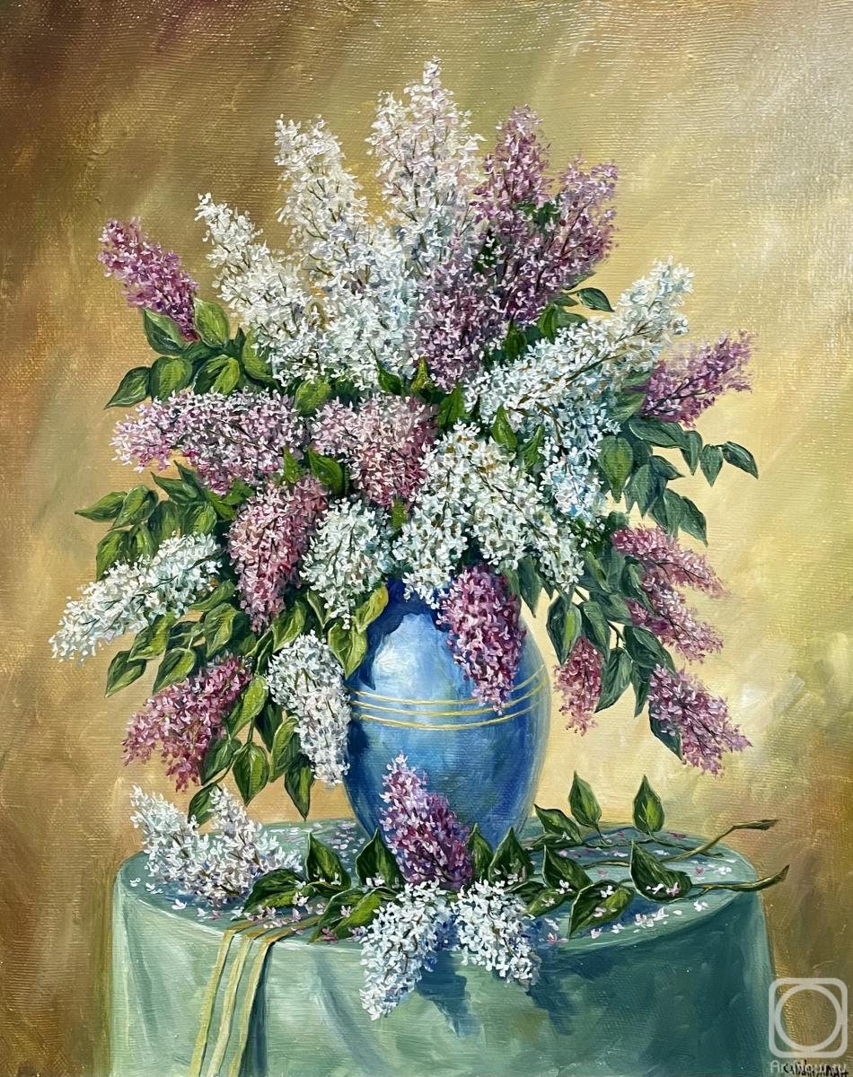 Gaynullin Fuat. Lilac in a blue vase