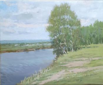 Birch over the Moskva River