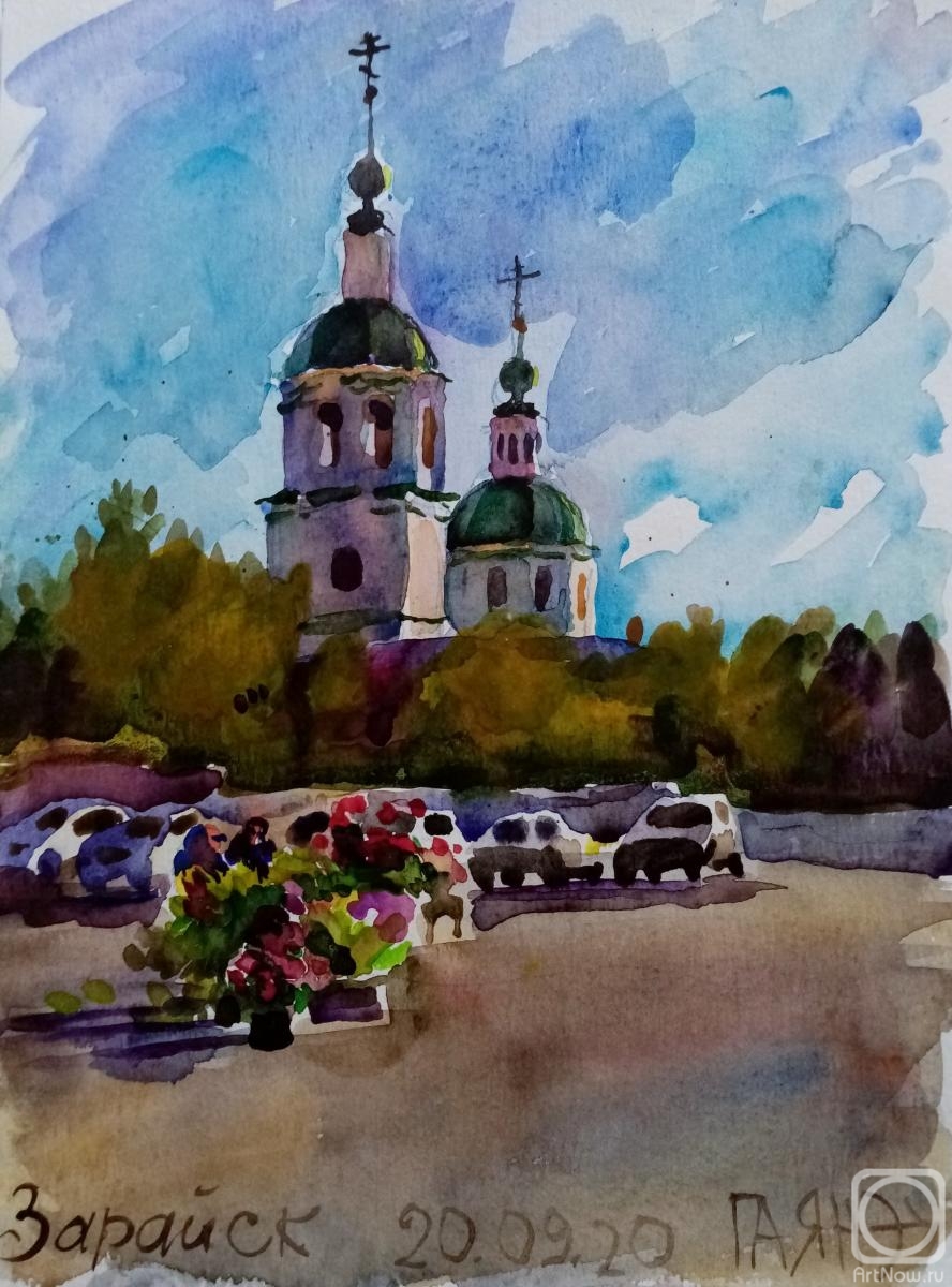 Dobrovolskaya Gayane. Zaraysk, market at the Trinity Church, morning