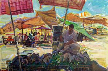 Fish seller. Market in Luxor. Zhukova Juliya