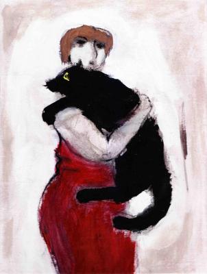 Girl with a cat (Girl With Cat). Shpak Vycheslav