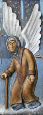 Painted relief: Winged. Yaguzhinskaya Anna