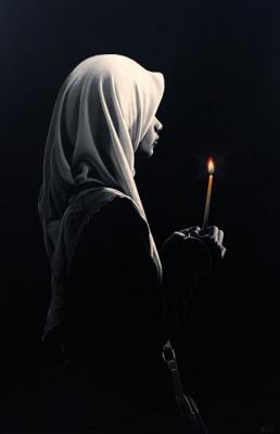 Girl with a candle. Ebzeev Shaharbi