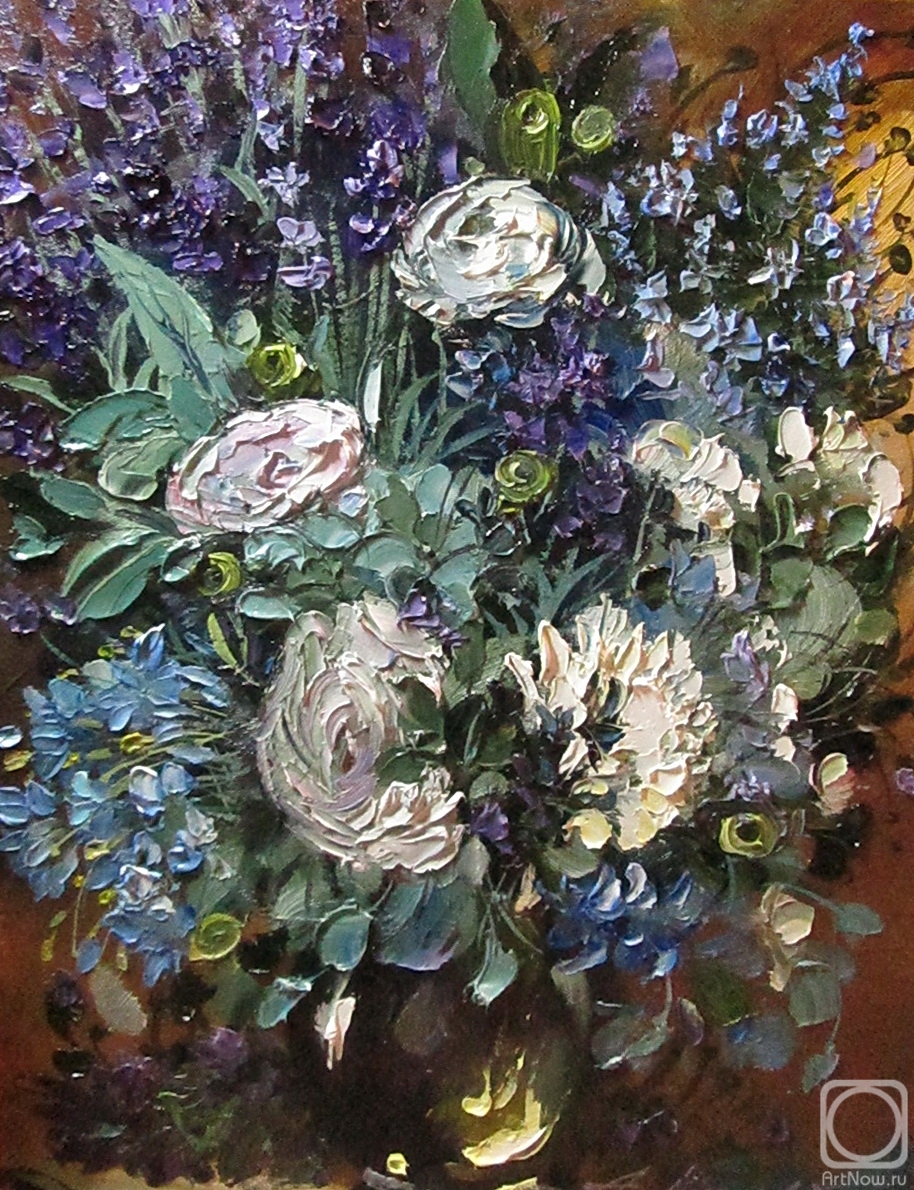 Schubert Albina. Blue bouquet with lavender