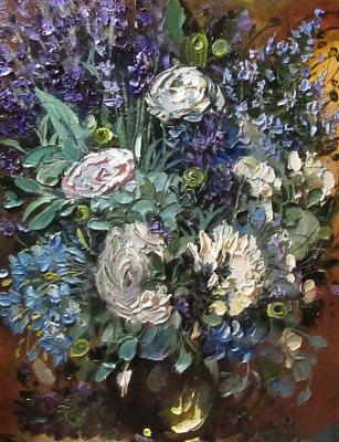 Blue bouquet with lavender