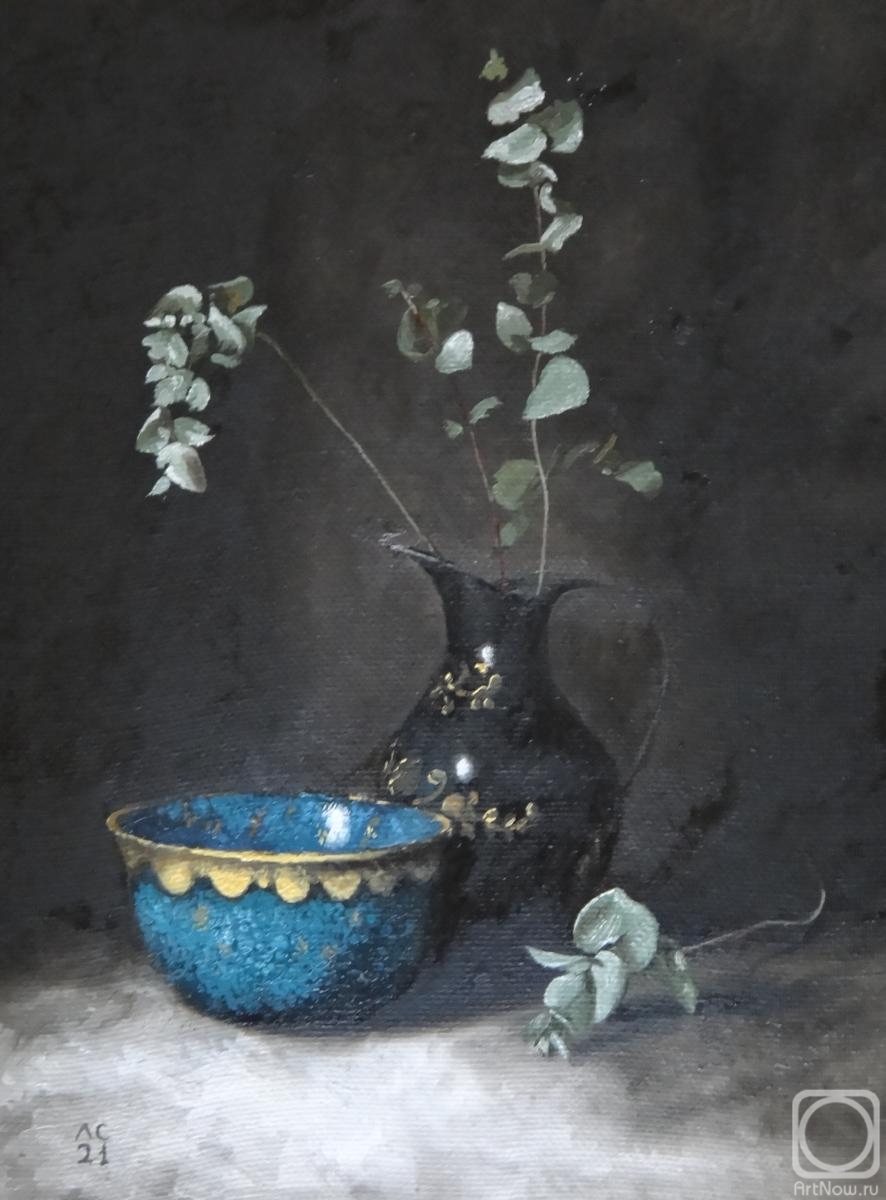 Soloviev Leonid. Still life with a blue bowl