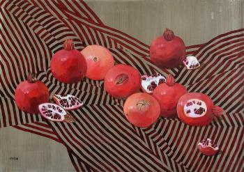 Pomegranates on silk