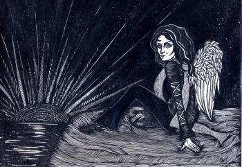 Angel on the seashore