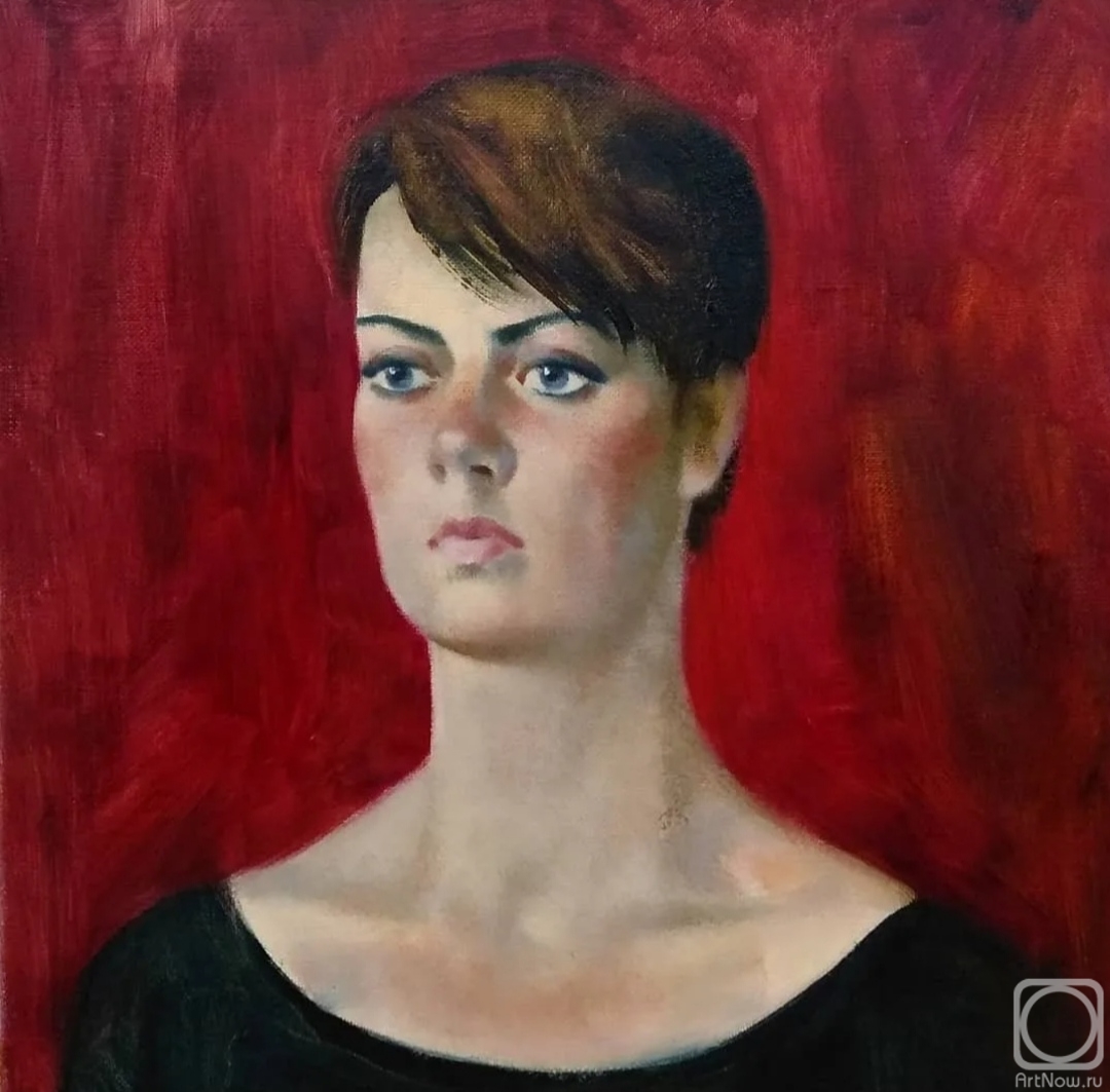 Isaev Gennadiy. Portrait on red