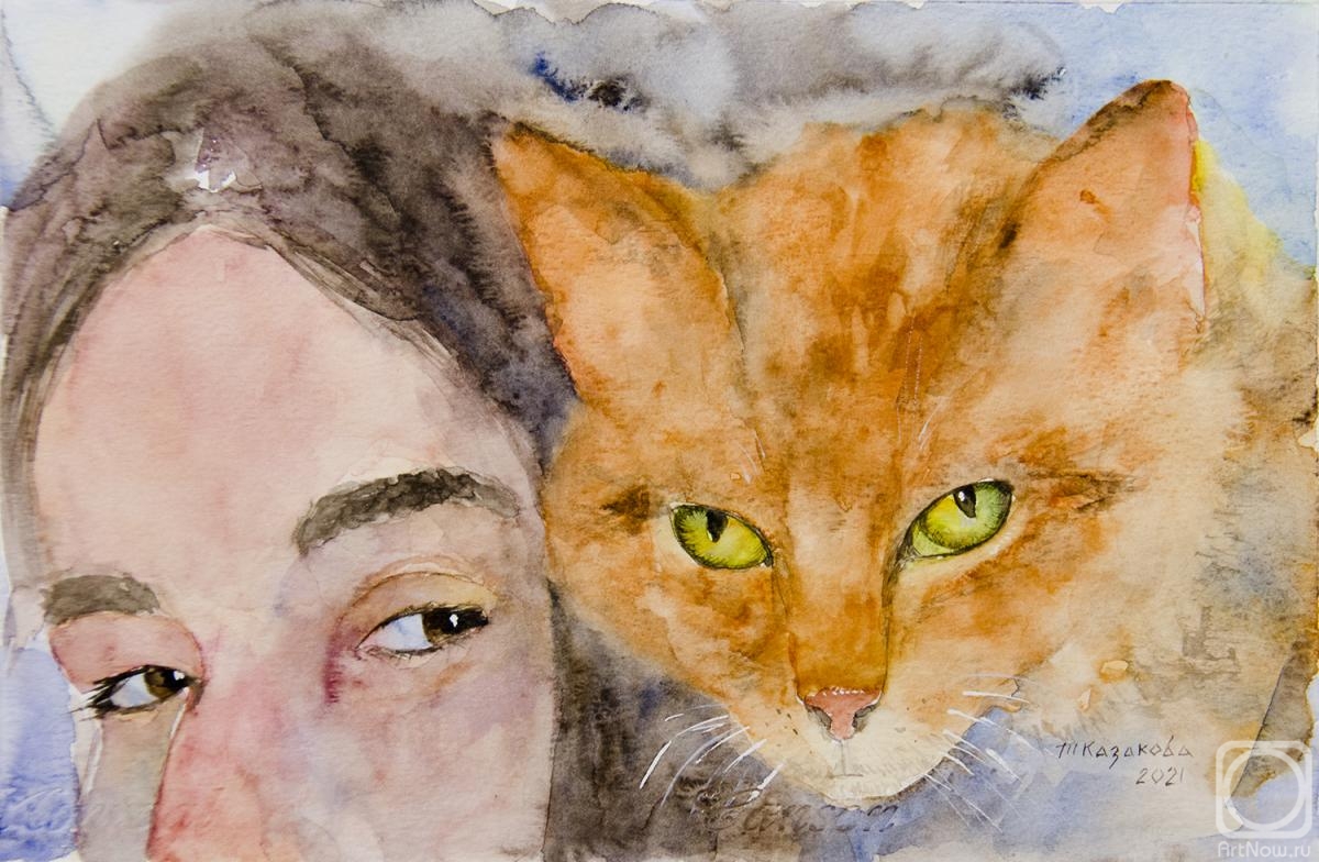 Kazakova Tatyana. Man and Cat