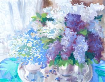 Forget-me-nots and lilacs