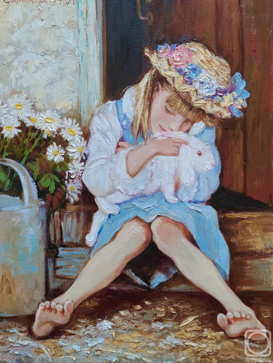 Simonova Olga. Girl with a rabbit