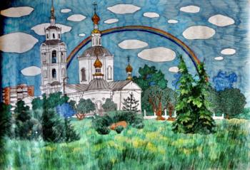 Epiphany church (Gel Pens). Kapitonova Lyudmila