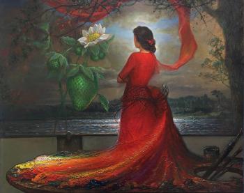 Red Flower (Painting Of Red Berry). Maykov Igor
