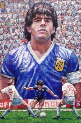 Goal of the Century. Portrait of Diego Maradona (Argentina National Team). Baryshevskii Oleg