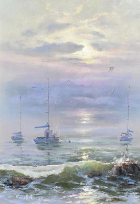 N the morning haze (Yachts Near The Shore). Panov Aleksandr