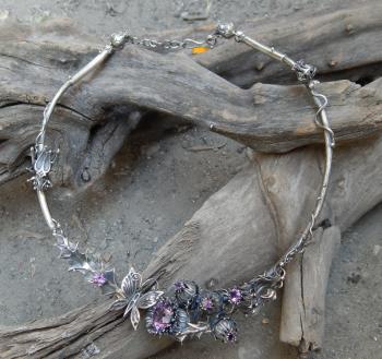 Thistle necklace with grasshopper. Dementiev Sergey