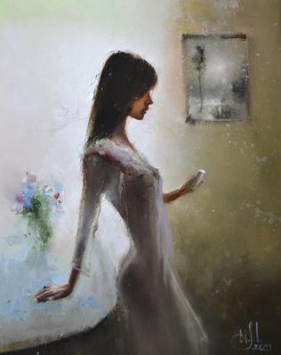 The girl with the white iPhone. Medvedev Igor