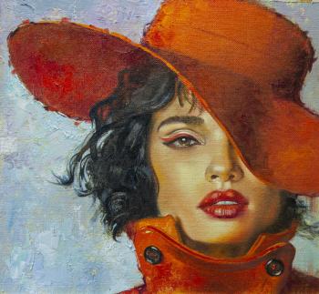Portrait in a red hat