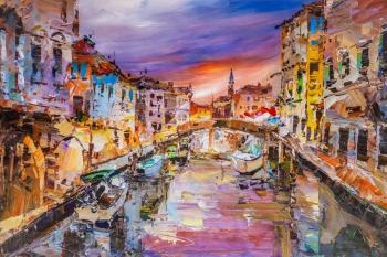 Rodries Jose . Walk along the canals of Venice. Sunset