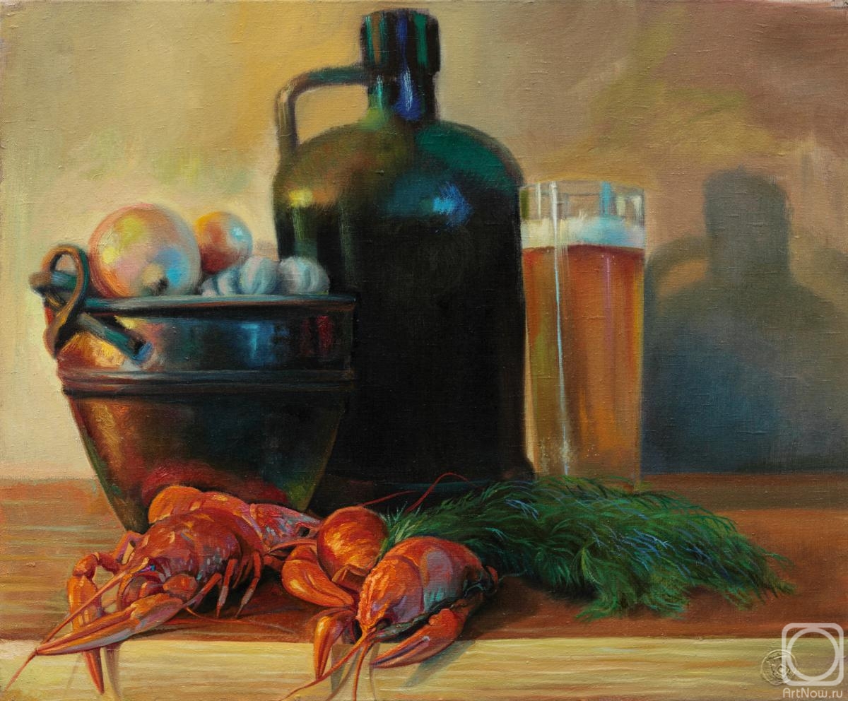 Sergeev Sergey. Still life with crayfish