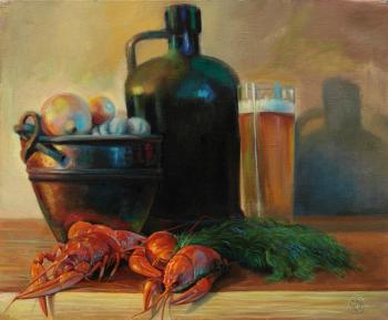 Still life with crayfish. Sergeev Sergey