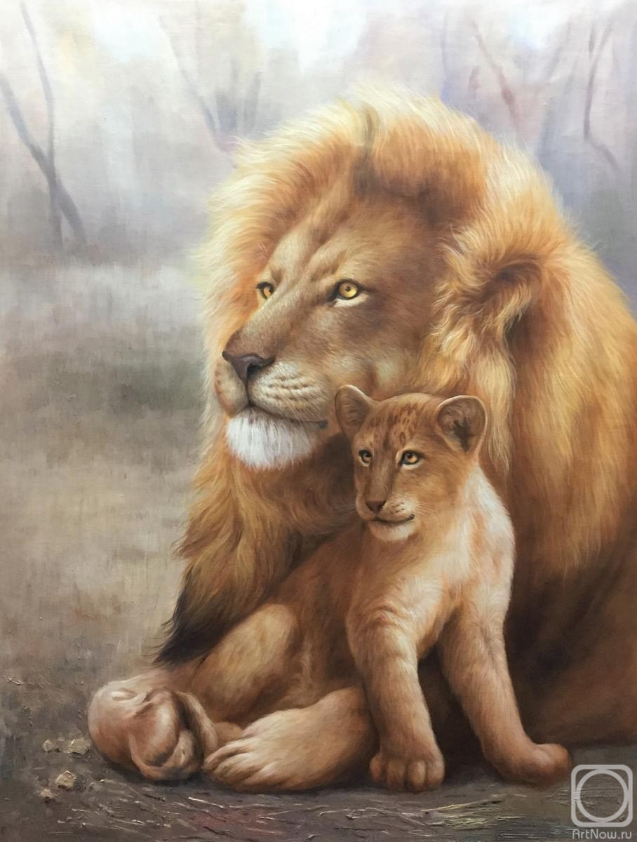 Kamskij Savelij. Lion and lion cub