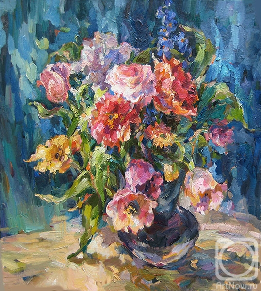 Bocharova Anna. Bouquet on blue