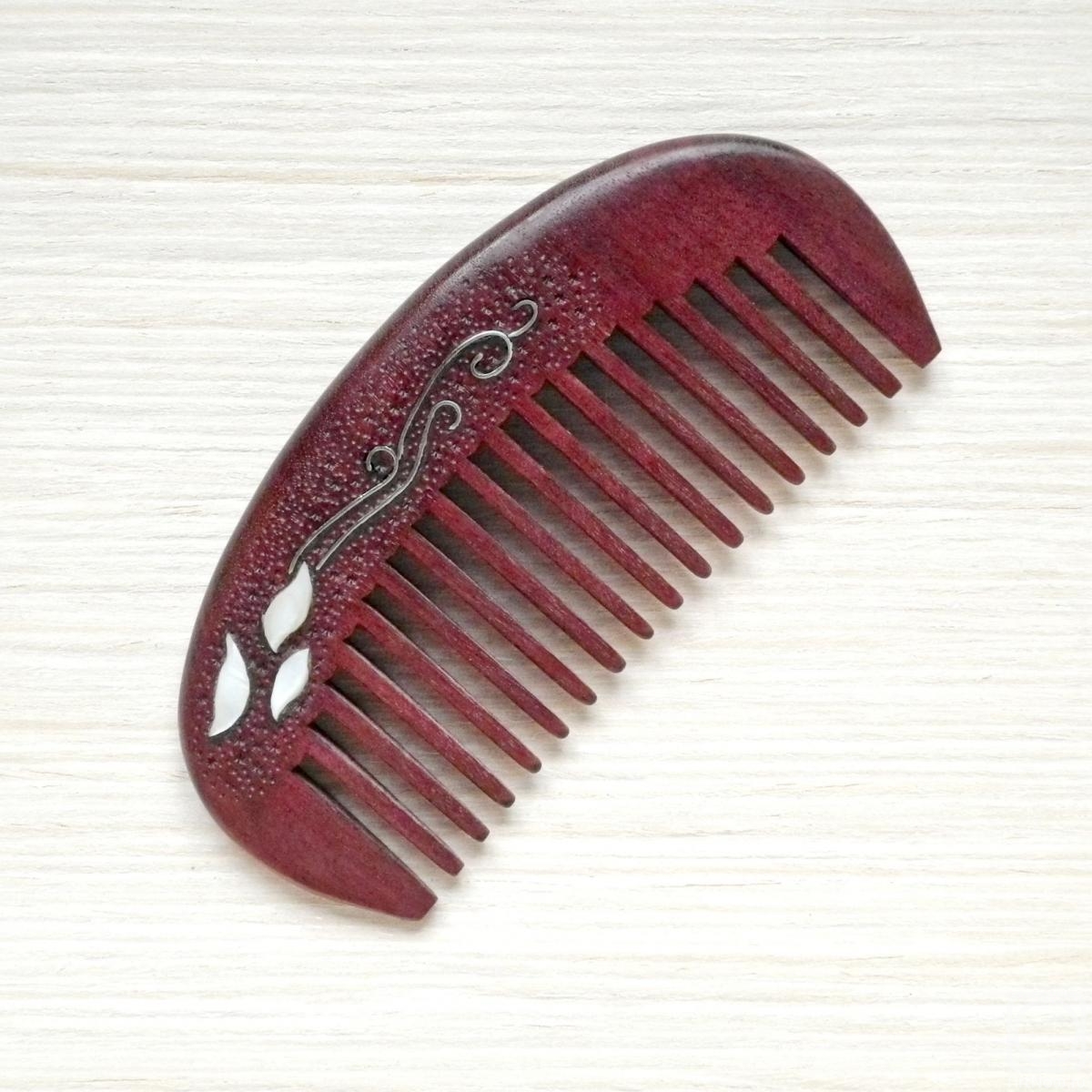 Latyshev Valerii. Amaranth comb with mother of pearl