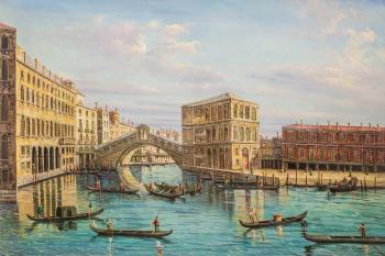 Venice. Rialto Bridge with Palazzo dei Camerlinga Francesco Guardi