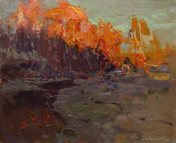 The last ray (Birches At Sunset). Makarov Vitaly