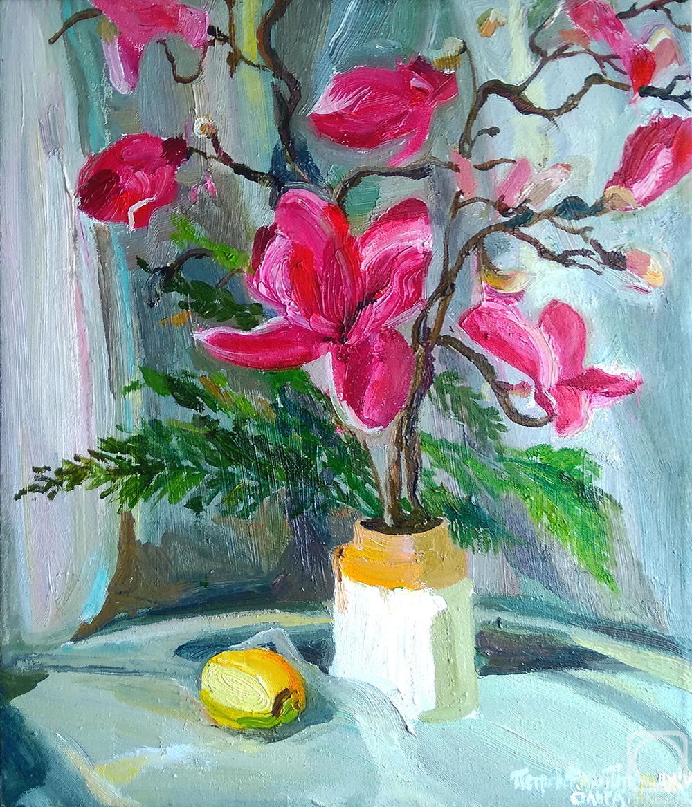 Petrovskaya-Petovraji Olga. Still life with magnolia