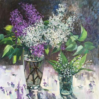 Lilac and Lily of the valley (Painting For Kids). Norloguyanova Arina